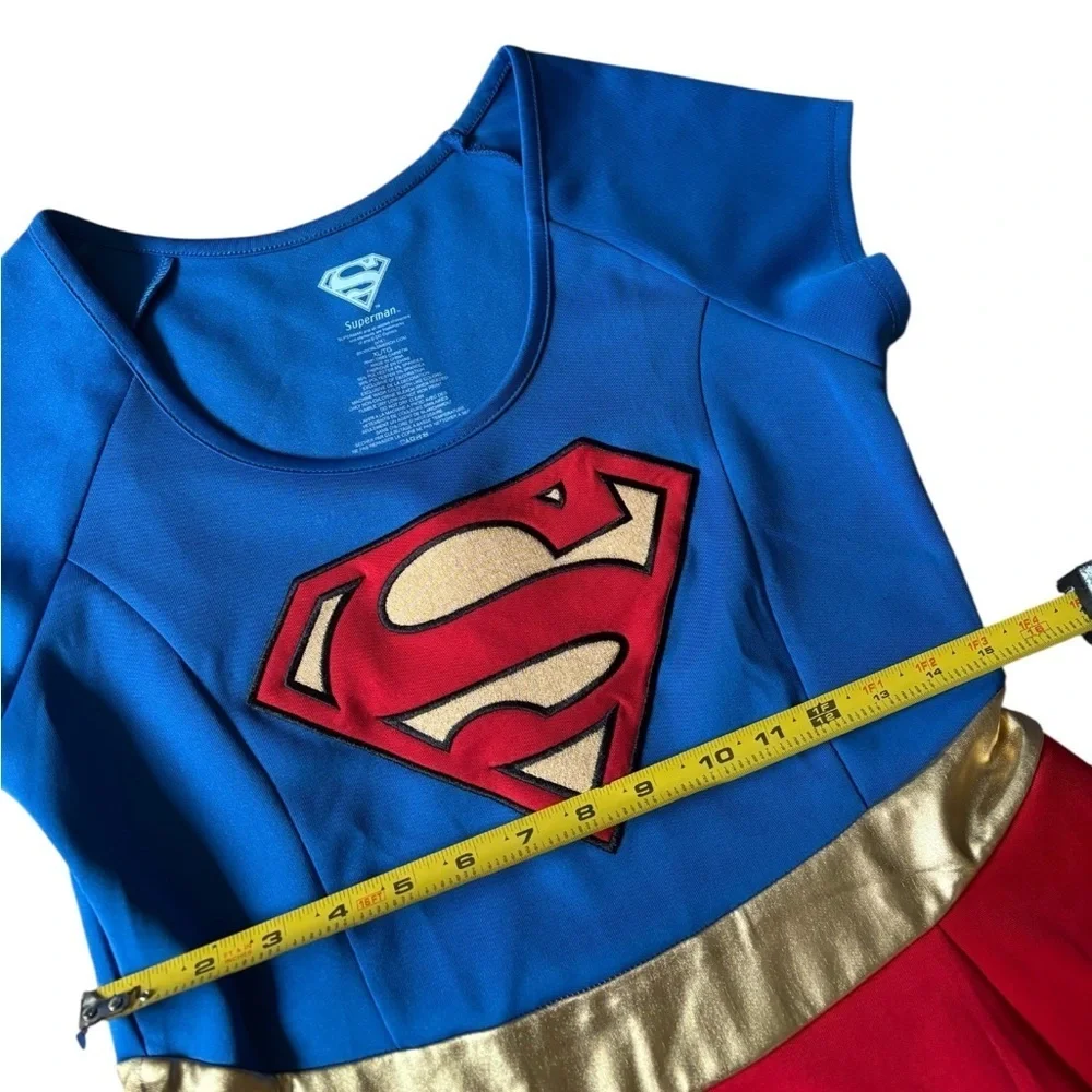 SuperMan Superwoman Halloween Costume - Blue, Red, and Gold, Youth Size XL